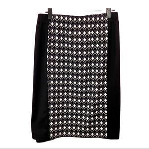 JMS Womens Plus Size Pull-on Skirt Black White Taupe Geo